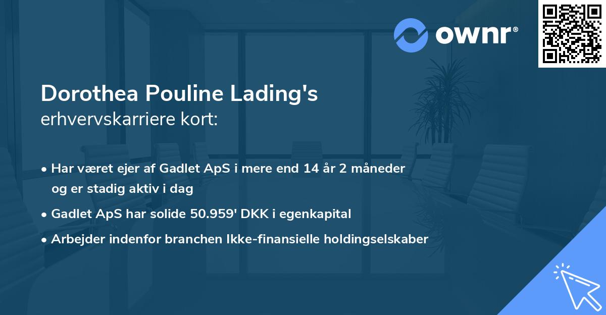 Dorothea Pouline Lading's erhvervskarriere kort