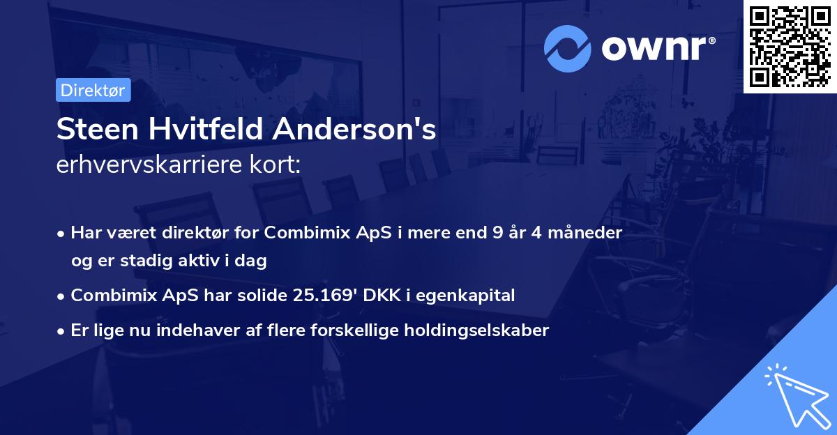 Steen Hvitfeld Anderson's erhvervskarriere kort