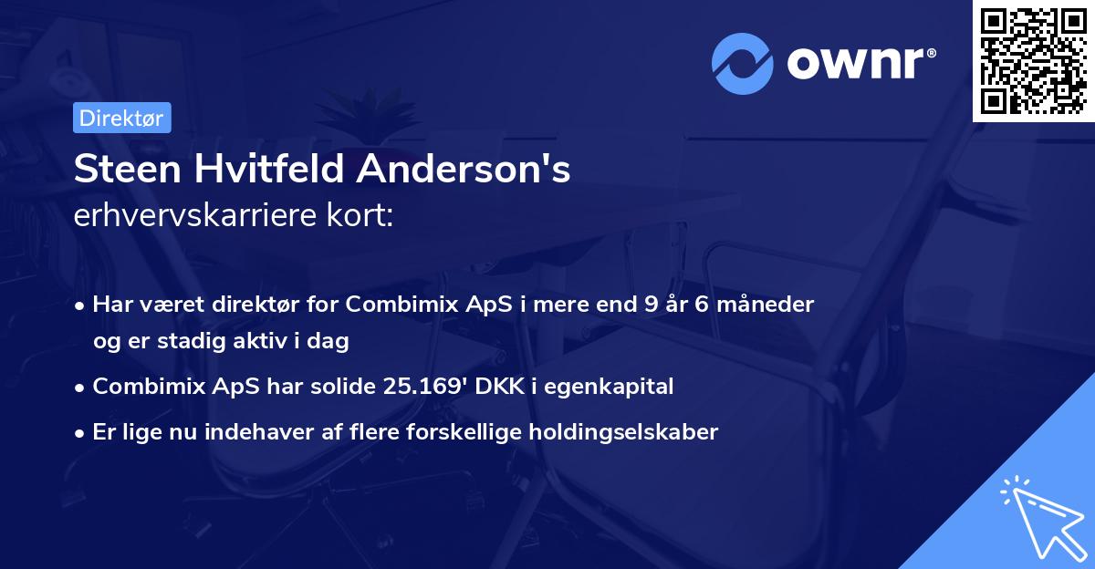 Steen Hvitfeld Anderson's erhvervskarriere kort