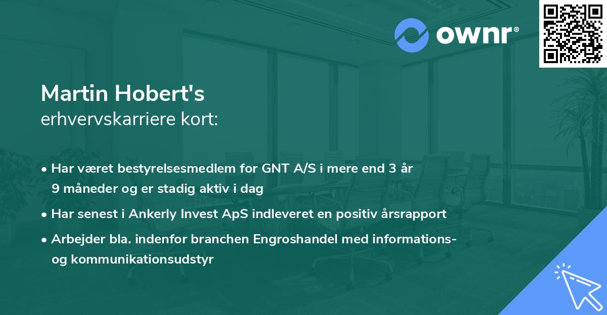 Martin Hobert's erhvervskarriere kort