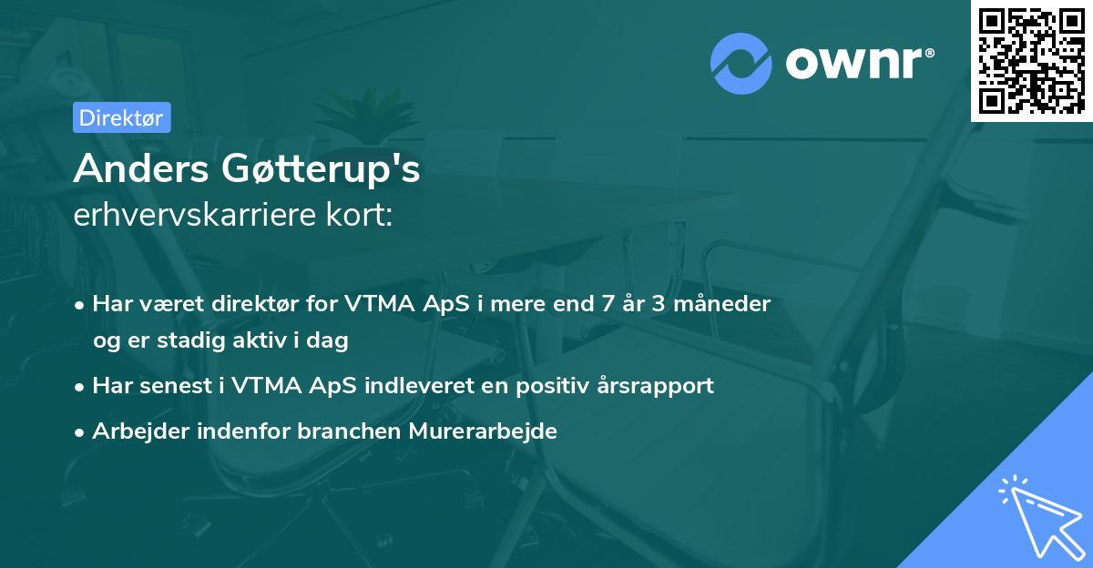 Anders Gøtterup's erhvervskarriere kort