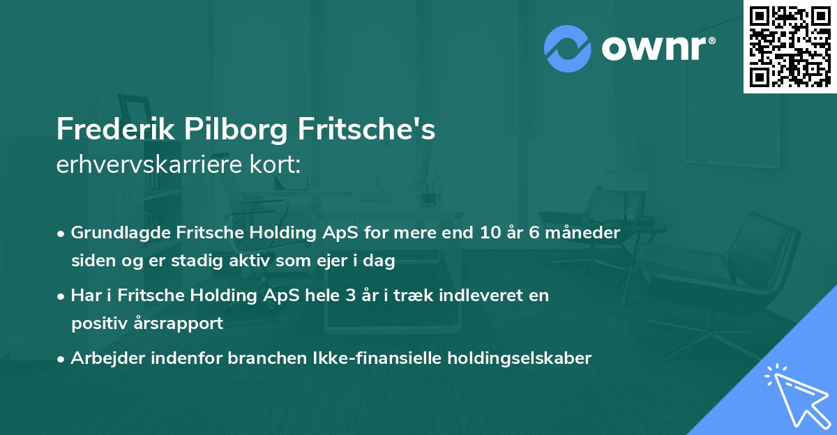 Frederik Pilborg Fritsche's erhvervskarriere kort