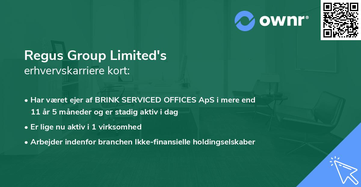 Regus Group Limited's erhvervskarriere kort