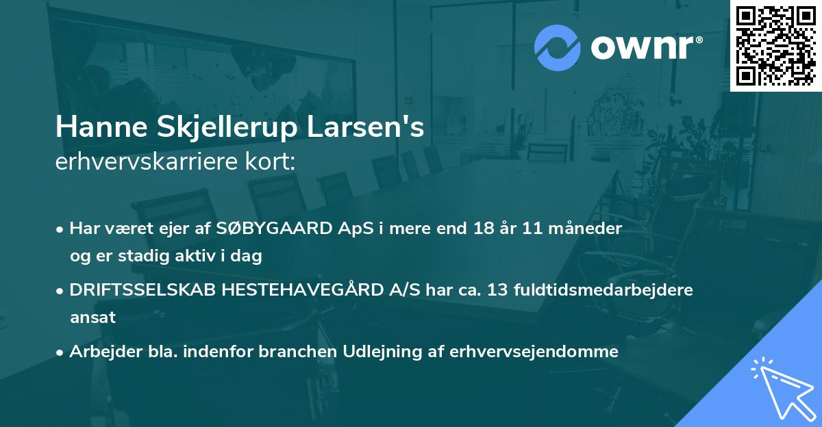Hanne Skjellerup Larsen's erhvervskarriere kort