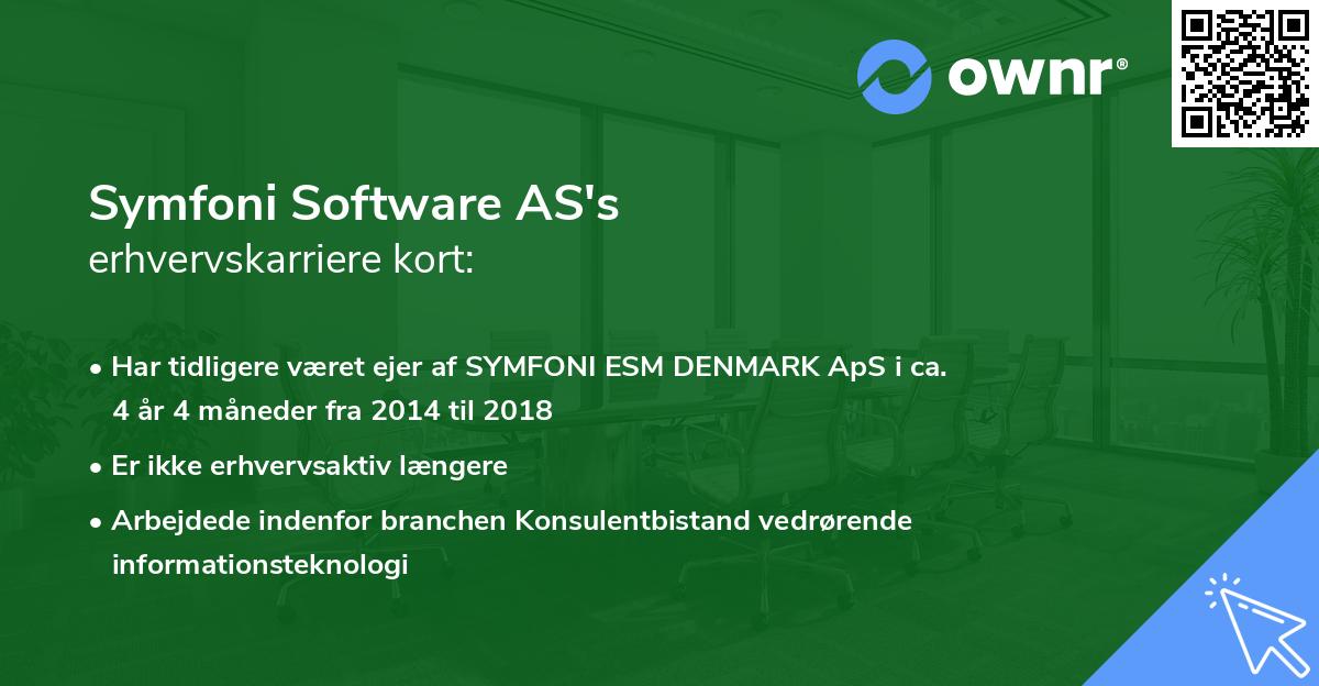 Symfoni Software AS's erhvervskarriere kort