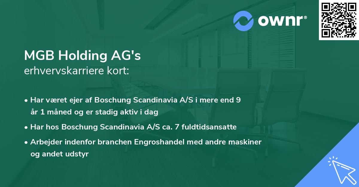 MGB Holding AG's erhvervskarriere kort