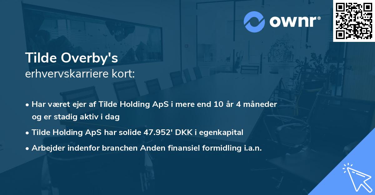 Tilde Overby's erhvervskarriere kort