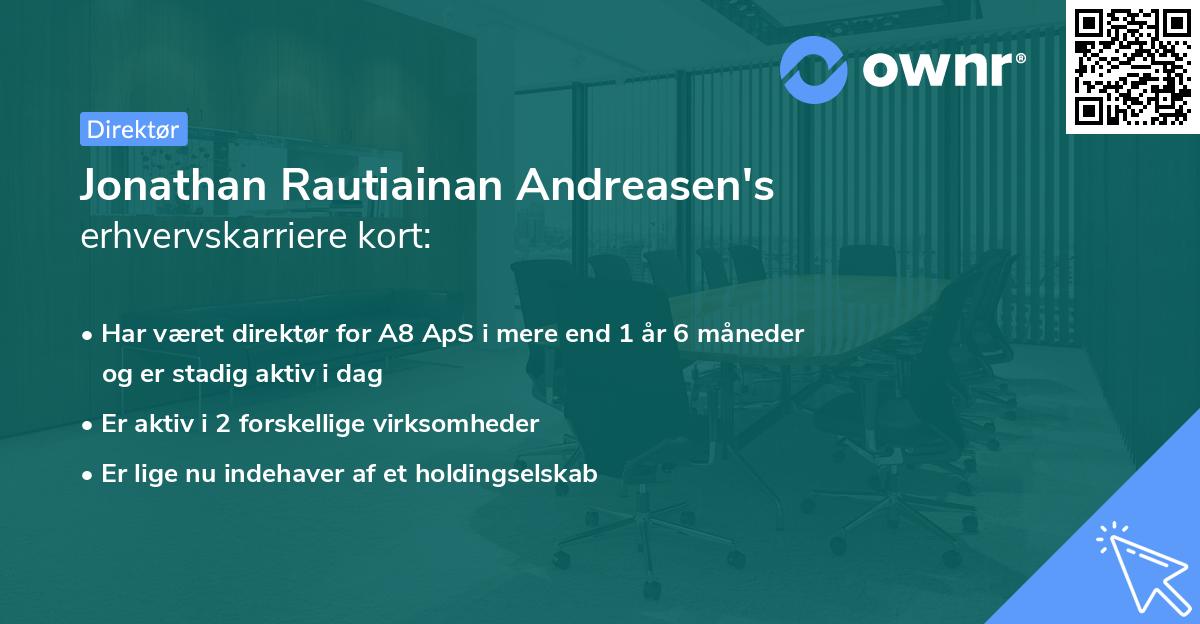 Jonathan Rautiainan Andreasen's erhvervskarriere kort