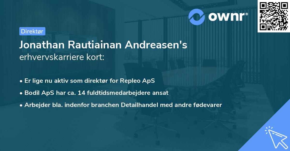 Jonathan Rautiainan Andreasen's erhvervskarriere kort