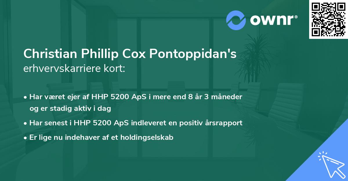 Christian Phillip Cox Pontoppidan's erhvervskarriere kort