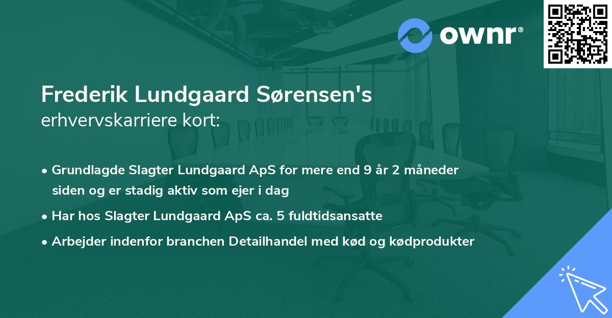 Frederik Lundgaard Sørensen's erhvervskarriere kort