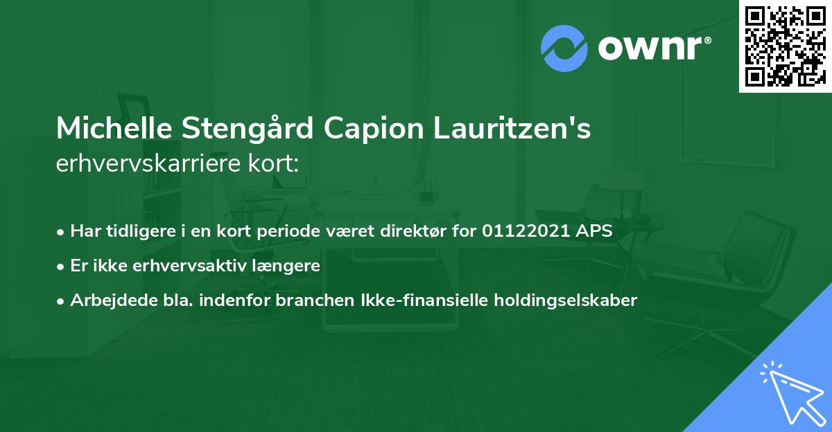 Michelle Stengård Capion Lauritzen's erhvervskarriere kort