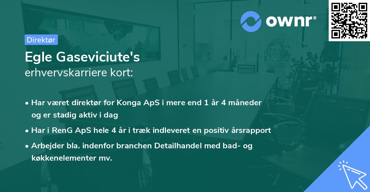 Egle Gaseviciute's erhvervskarriere kort
