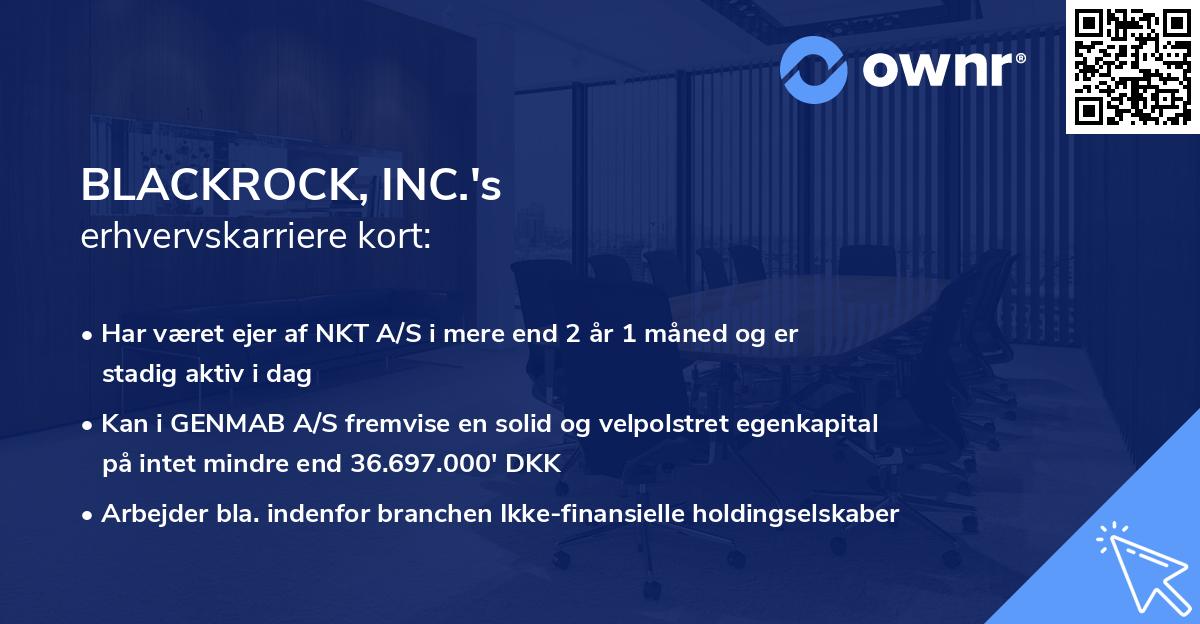 BLACKROCK, INC.'s erhvervskarriere kort
