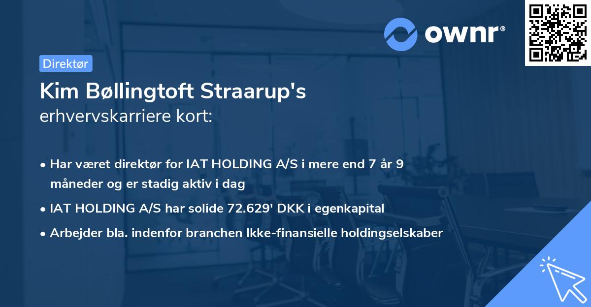 Kim Bøllingtoft Straarup's erhvervskarriere kort