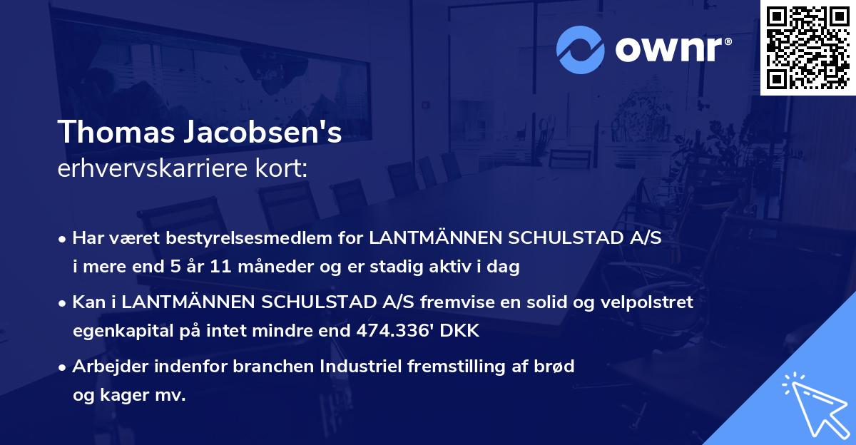 Thomas Jacobsen's erhvervskarriere kort