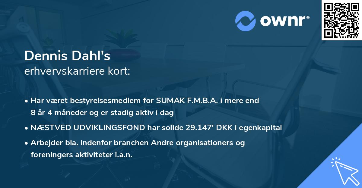Dennis Dahl's erhvervskarriere kort