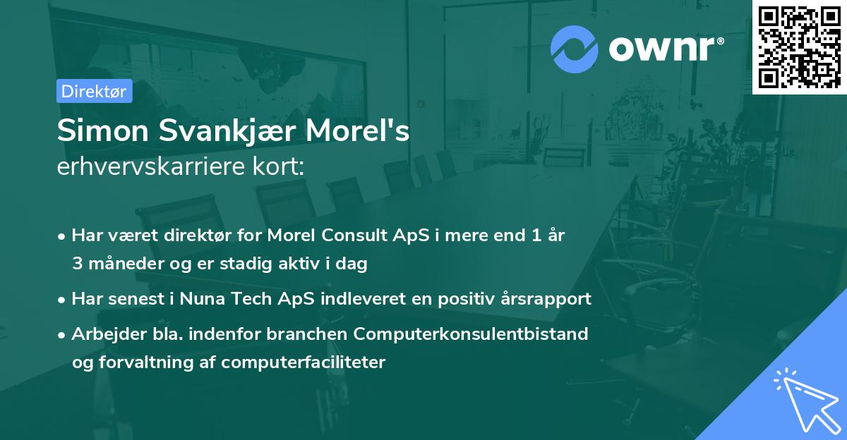 Simon Svankjær Morel's erhvervskarriere kort