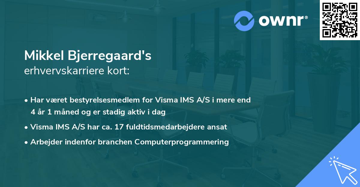 Mikkel Bjerregaard's erhvervskarriere kort