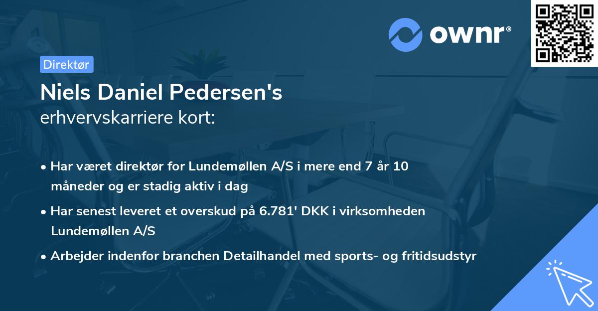 Niels Daniel Pedersen's erhvervskarriere kort