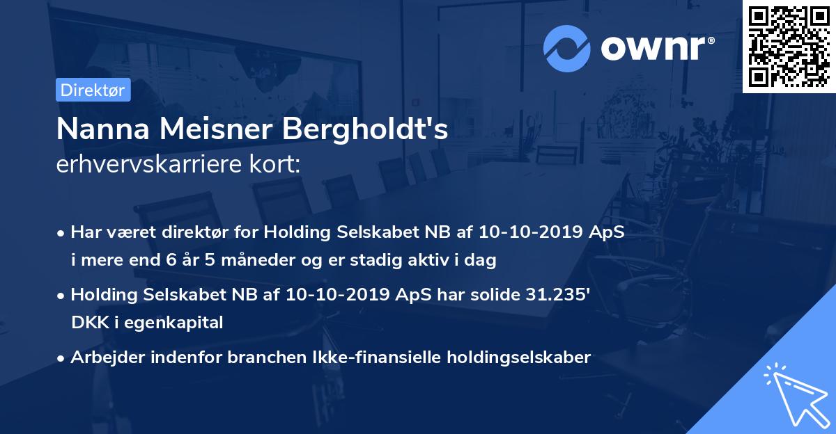 Nanna Meisner Bergholdt's erhvervskarriere kort