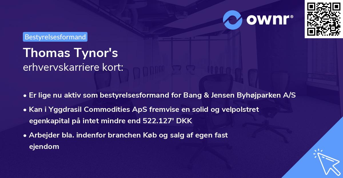 Thomas Tynor's erhvervskarriere kort