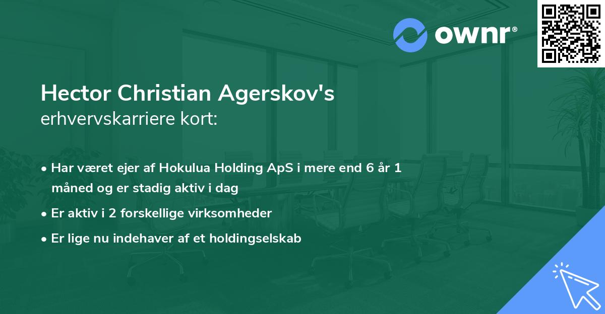 Hector Christian Agerskov's erhvervskarriere kort