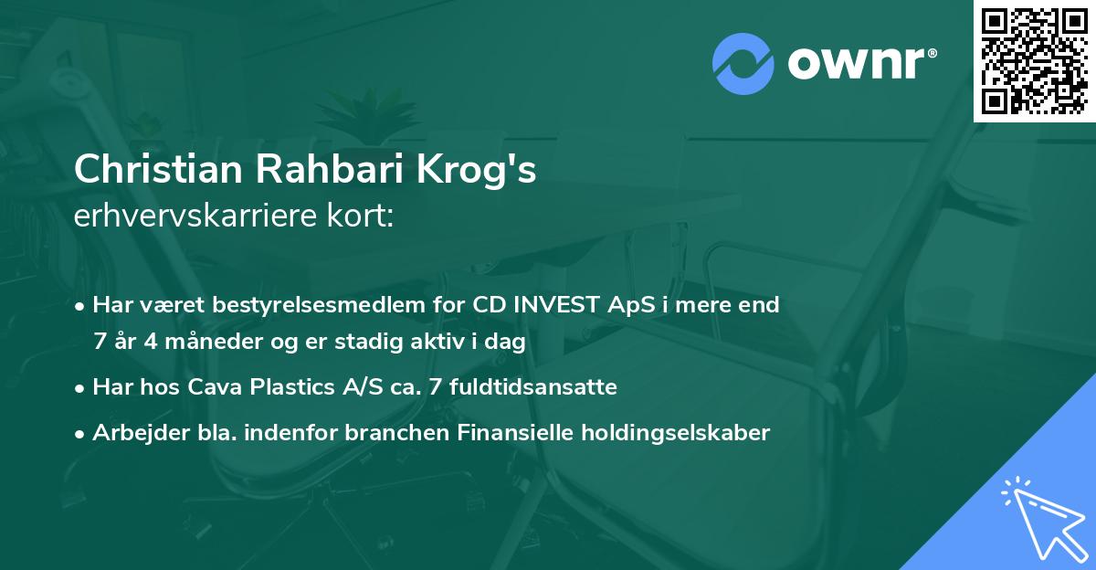 Christian Rahbari Krog's erhvervskarriere kort