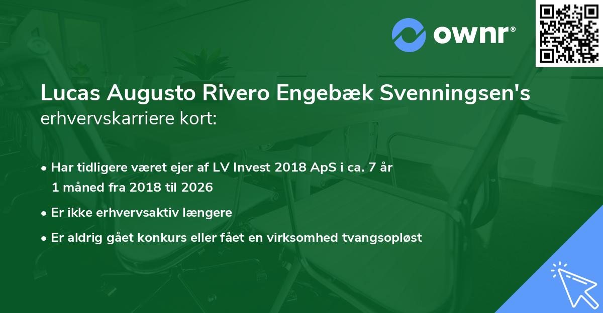 Lucas Augusto Rivero Engebæk Svenningsen's erhvervskarriere kort