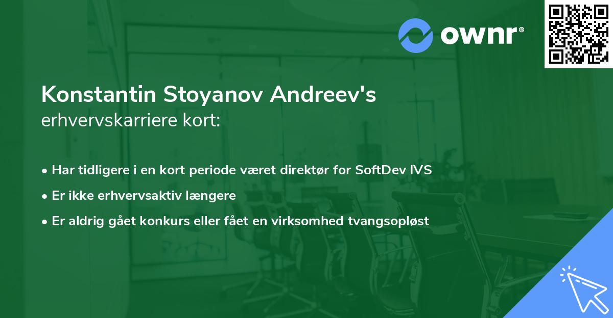 Konstantin Stoyanov Andreev's erhvervskarriere kort