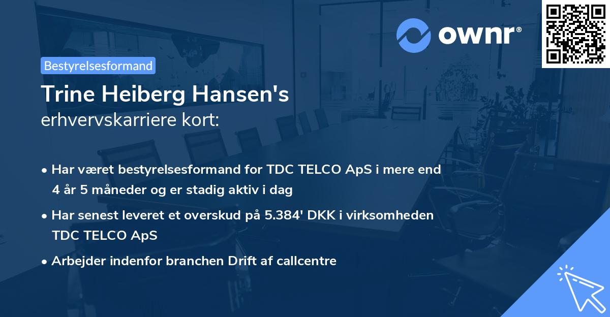 Trine Heiberg Hansen's erhvervskarriere kort