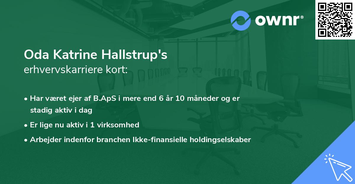 Oda Katrine Hallstrup's erhvervskarriere kort