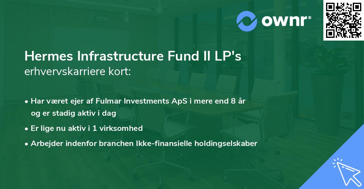 Hermes Infrastructure Fund II LP's erhvervskarriere kort