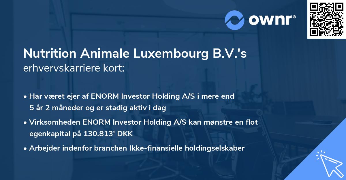 Nutrition Animale Luxembourg B.V.'s erhvervskarriere kort