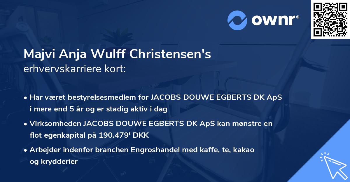 Majvi Anja Wulff Christensen's erhvervskarriere kort