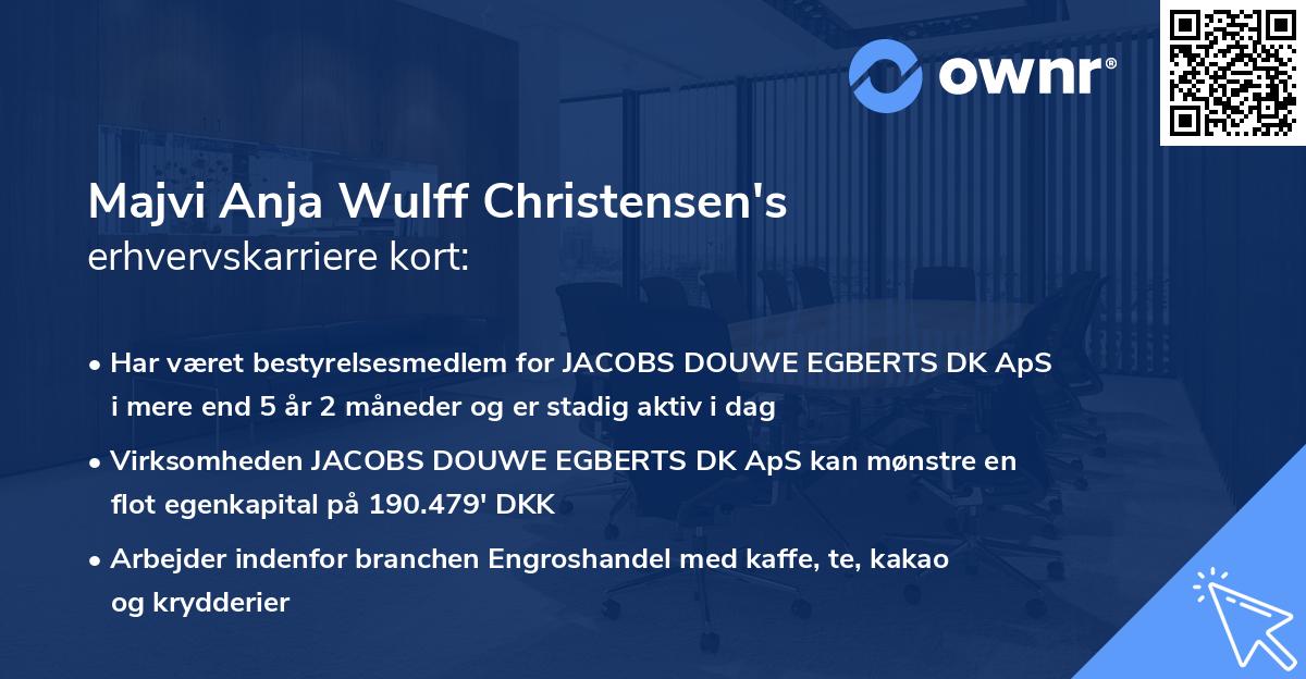 Majvi Anja Wulff Christensen's erhvervskarriere kort