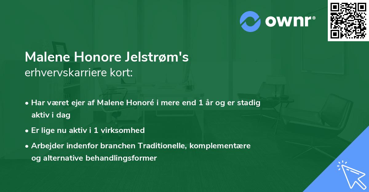 Malene Honore Jelstrøm's erhvervskarriere kort