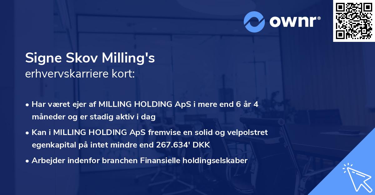 Signe Skov Milling's erhvervskarriere kort