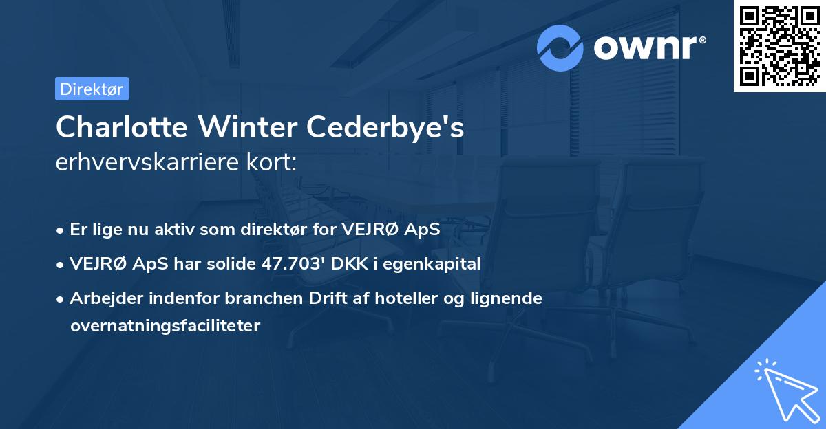 Charlotte Winter Cederbye's erhvervskarriere kort