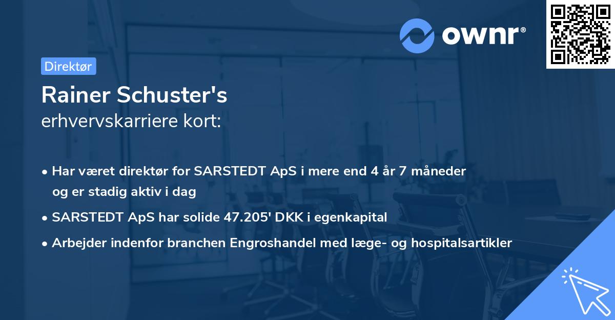 Rainer Schuster's erhvervskarriere kort