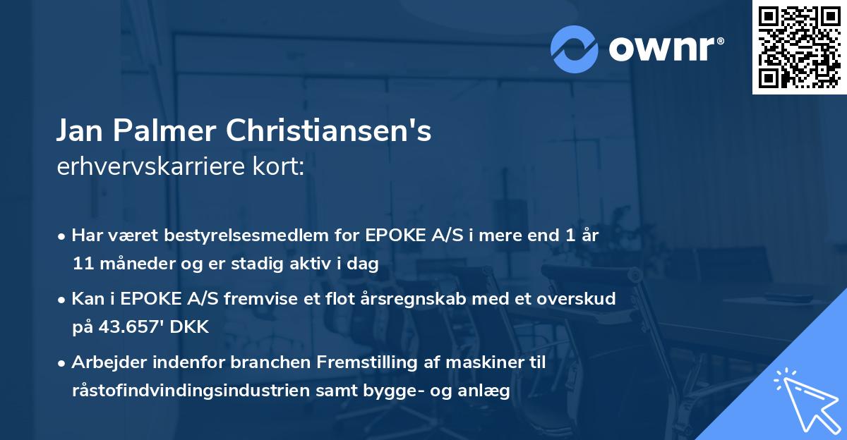 Jan Palmer Christiansen's erhvervskarriere kort