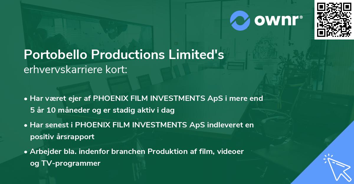 Portobello Productions Limited's erhvervskarriere kort