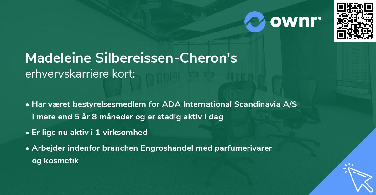 Madeleine Silbereissen-Cheron's erhvervskarriere kort