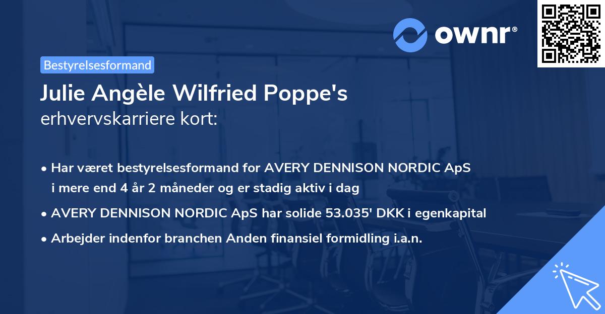 Julie Angèle Wilfried Poppe's erhvervskarriere kort