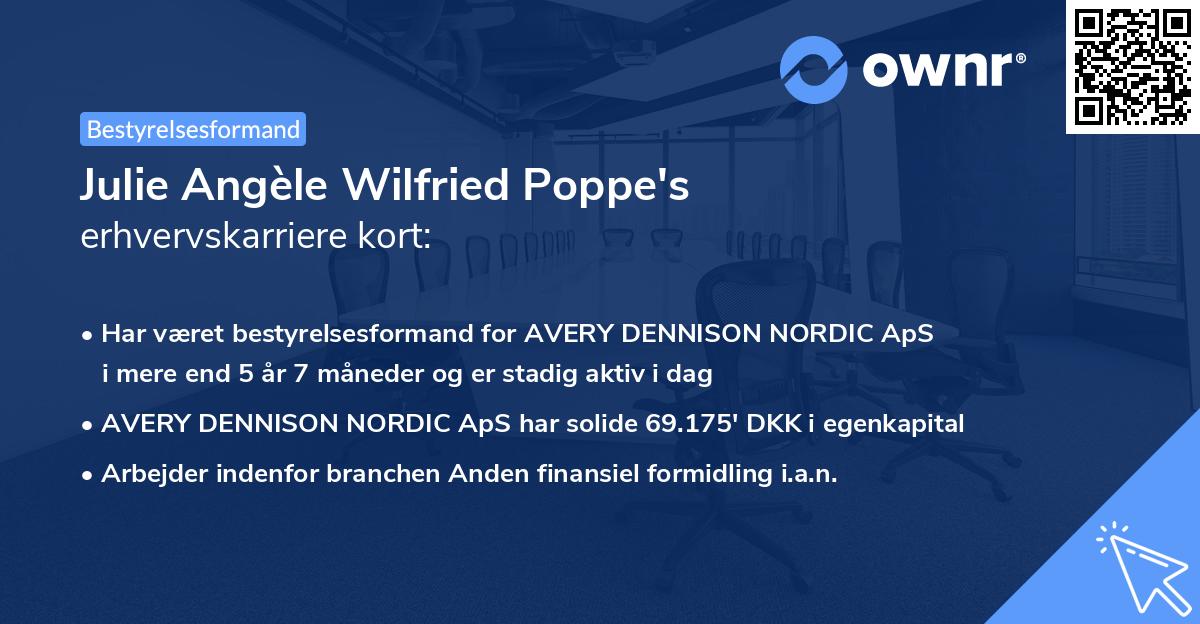 Julie Angèle Wilfried Poppe's erhvervskarriere kort
