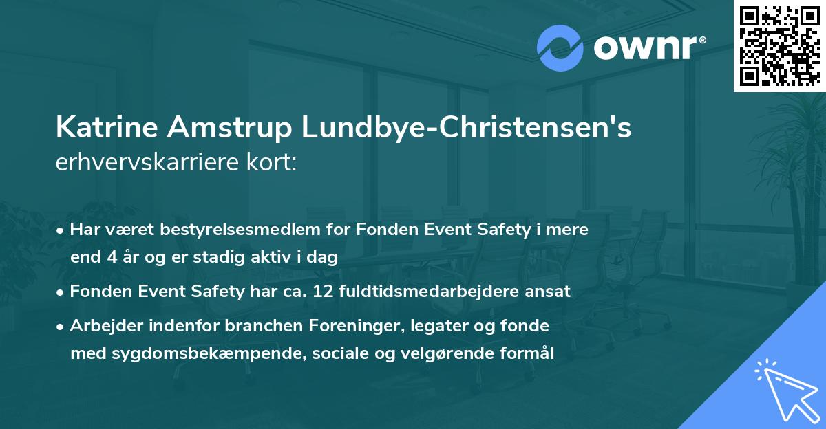 Katrine Amstrup Lundbye-Christensen's erhvervskarriere kort