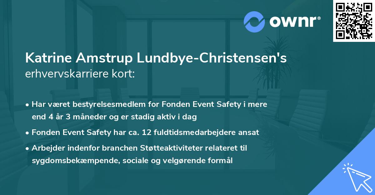 Katrine Amstrup Lundbye-Christensen's erhvervskarriere kort