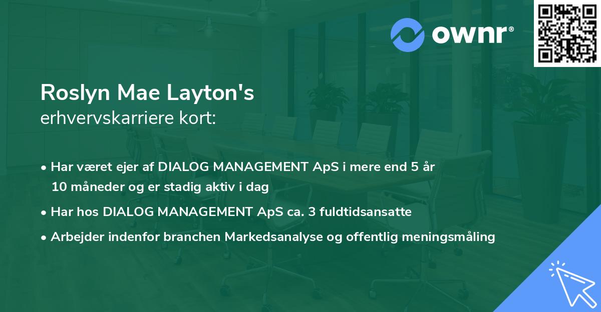Roslyn Mae Layton's erhvervskarriere kort