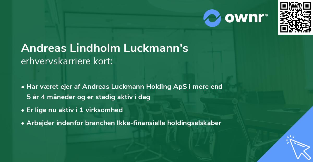 Andreas Lindholm Luckmann's erhvervskarriere kort