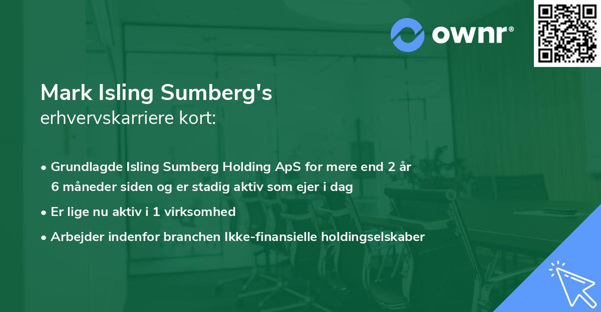Mark Isling Sumberg's erhvervskarriere kort